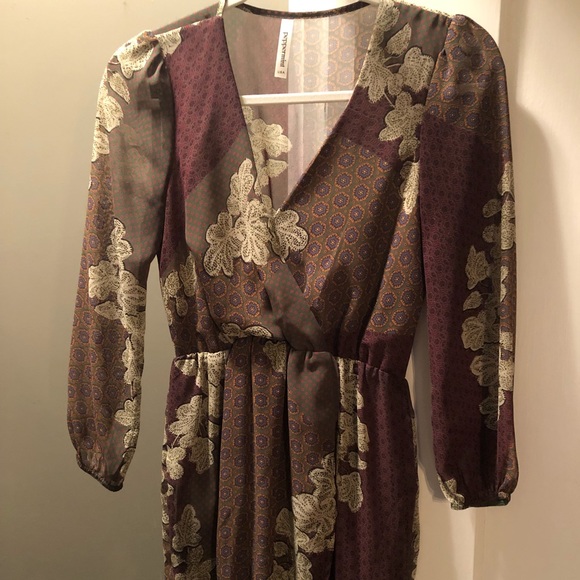 Modcloth Design Concept Patchwork Green and Purple Mixed Pattern Dress - Picture 5 of 7